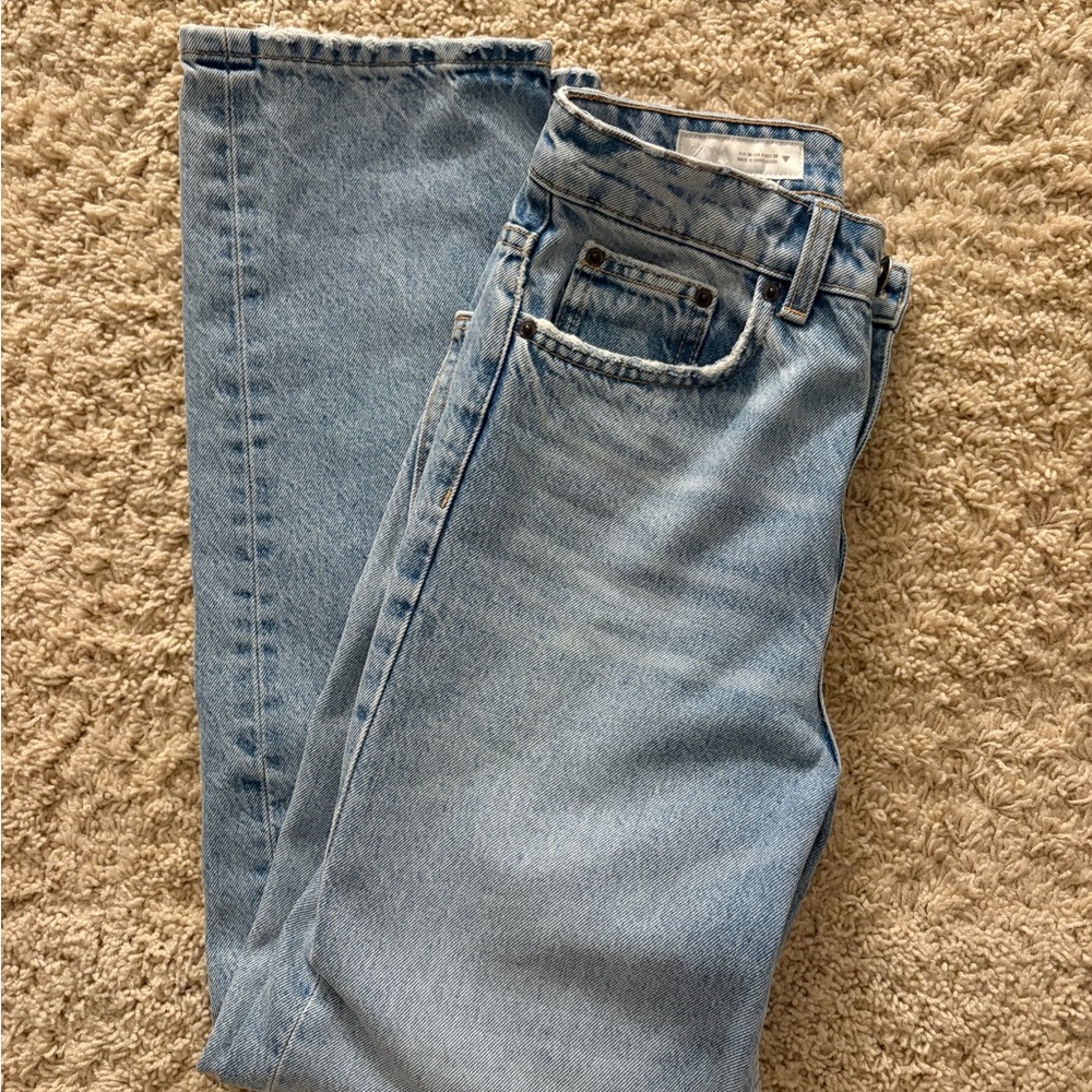 Zara Light Blue Straight Jeans